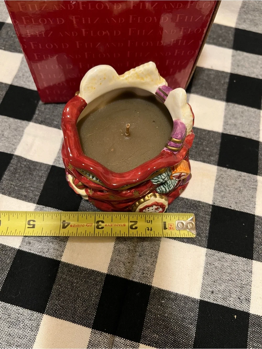 NWT FITZ & FLOYD CANDY LANE TOYBAG CANDLE CUP.